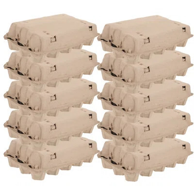 10Pcs Egg Carton 15-Slot Fridge Egg Holder Paper Egg Container Duck Egg Tray | Wayfair North America
