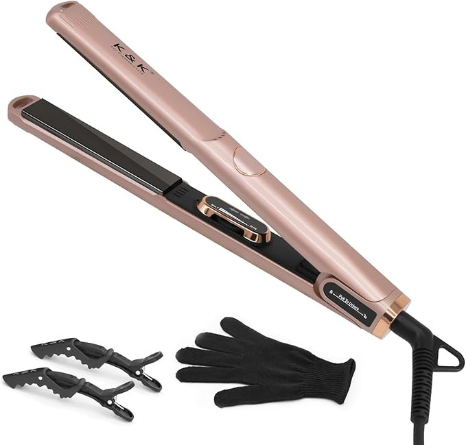 K&K 1 Inch Hair Straightener with LED Display Adjustable Temperature Flat Iron for Short Hair Tou... | Amazon (US)