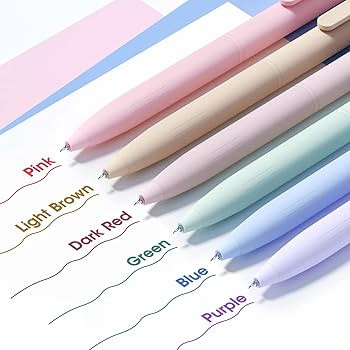 HULIPARK Colored Gel Pens for Note Taking, 6PCS Pastel Gel Pens Colored Ink Quick Dry & No Smear,... | Amazon (CA)