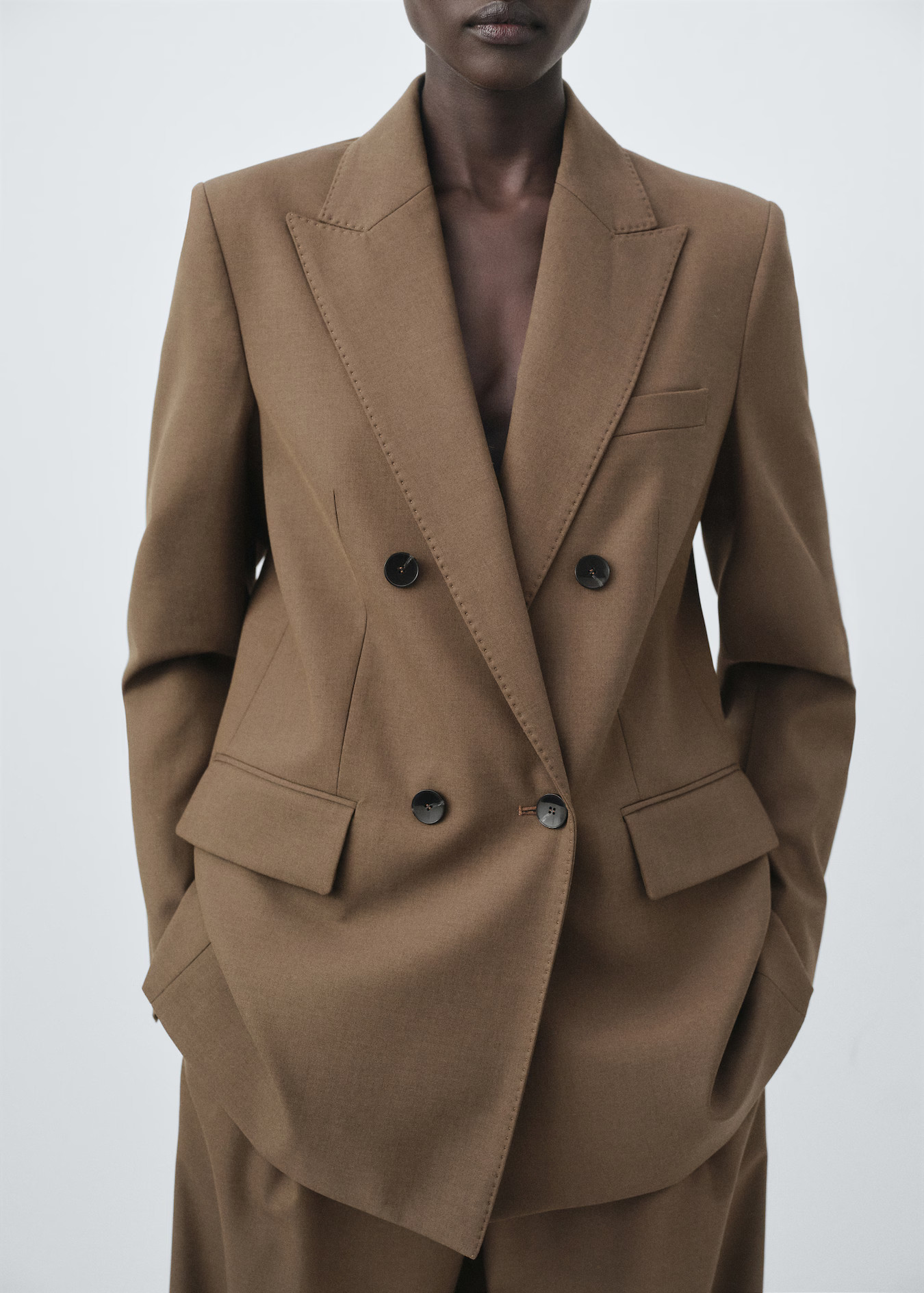 Double-breasted suit jacket - Women | MANGO United Kingdom | MANGO (UK)