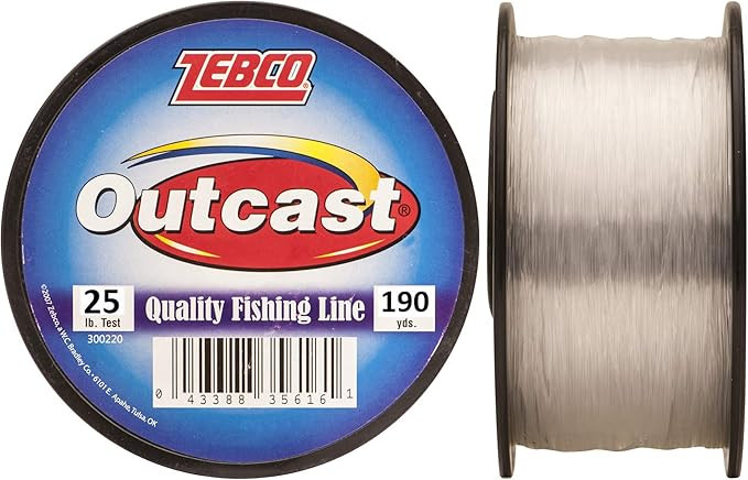 Zebco Outcast Monofilament Fishing Line, Low Memory and Stretch, High Tensile Strength | Amazon (US)