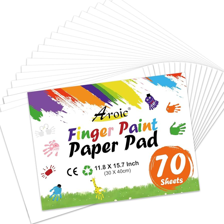 AROIC 70 Sheets Finger Paint Paper, 11.8" x 15.7" Thick Art Paper for Kids & Toddlers, Ideal for ... | Amazon (US)