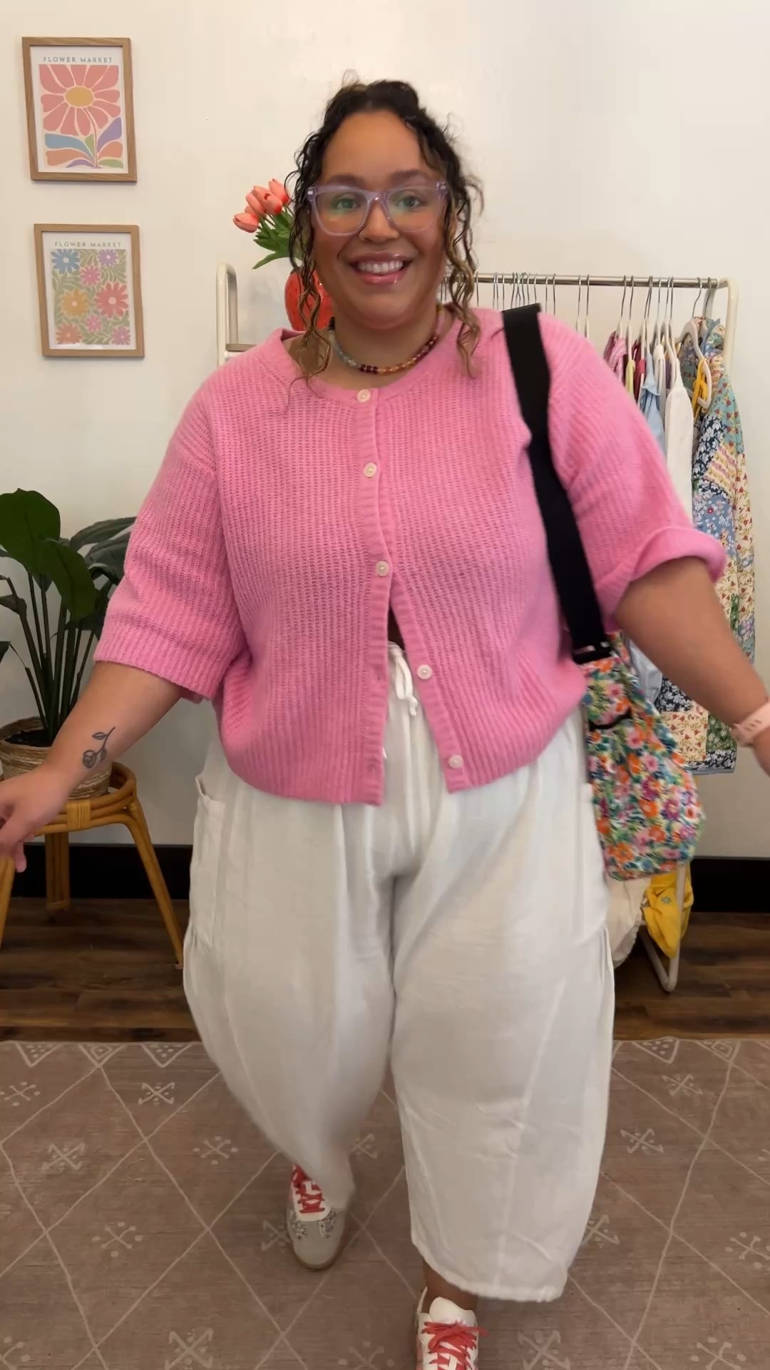 Colorful spring outfit Inspo 
Aerie Cardi - XL
Amazon Pants - XXL
Adidas shoes - 6.5=8.5W 
The bag is GoGoGetOutside not on LTK 

#LTKPlusSize #LTKSaleAlert #LTKWatchNow