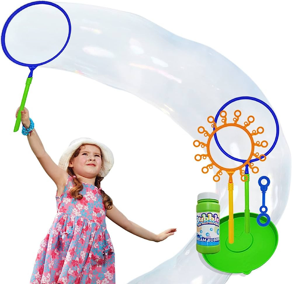OleOletOy Giant Bubble Wand Set: Big Bubble Maker Toy for Kids and Adults with Bubble Refill Solu... | Amazon (US)