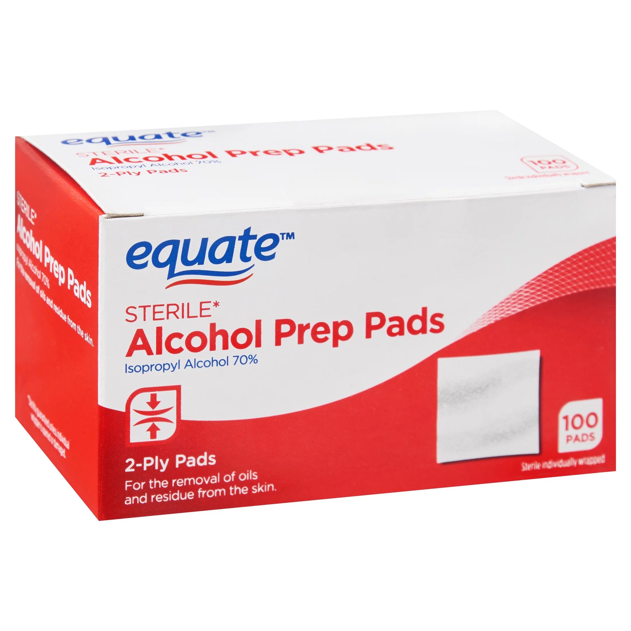 Equate Sterile Alcohol Prep Pads, 100 Count - Walmart.com | Walmart (US)