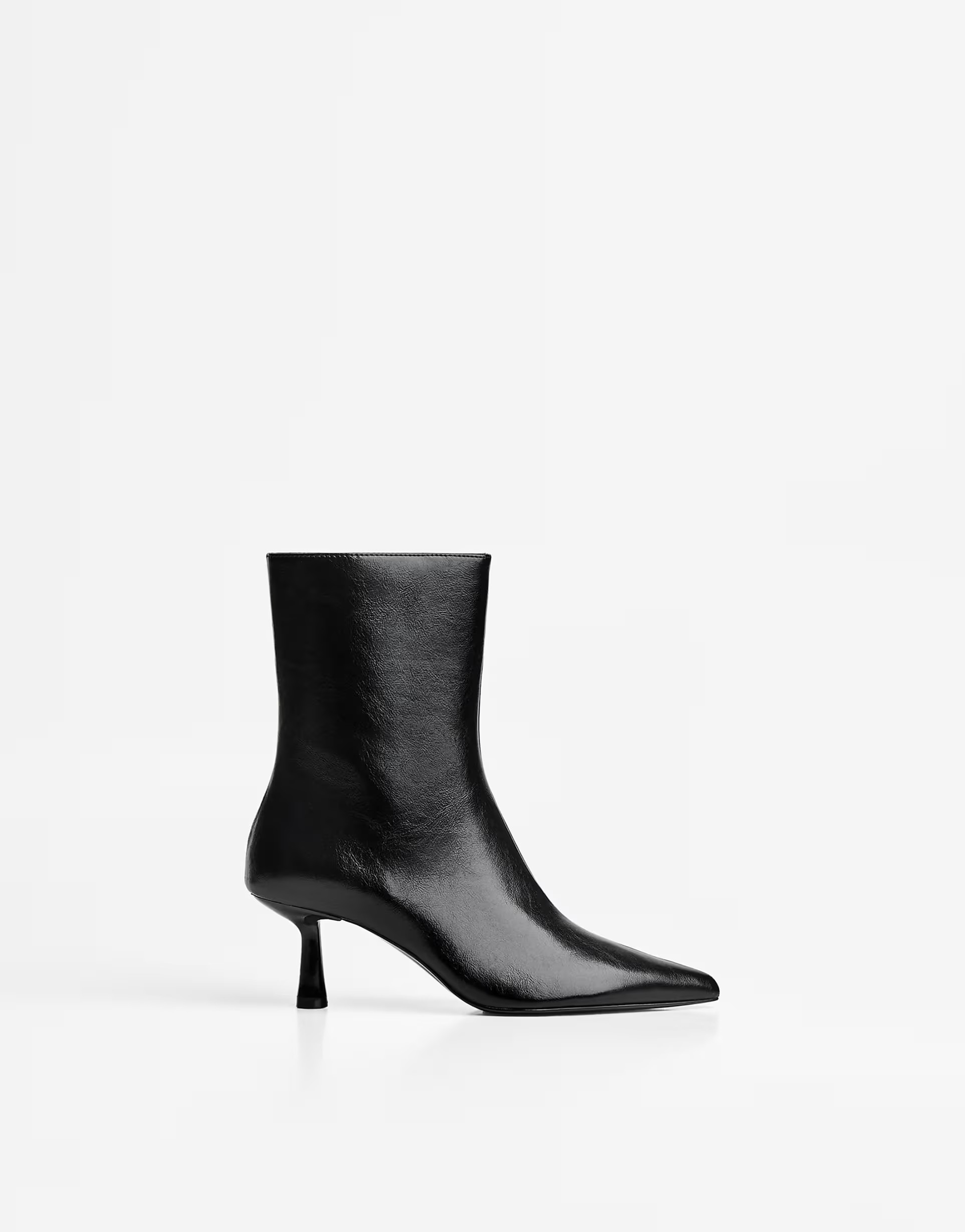 Bershka Kitten heel ankle boots in black | ASOS (Global)