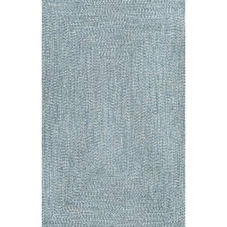 Lefebvre Casual Braided Aqua 5 ft. x 8 ft. Indoor/Outdoor Area Rug | The Home Depot