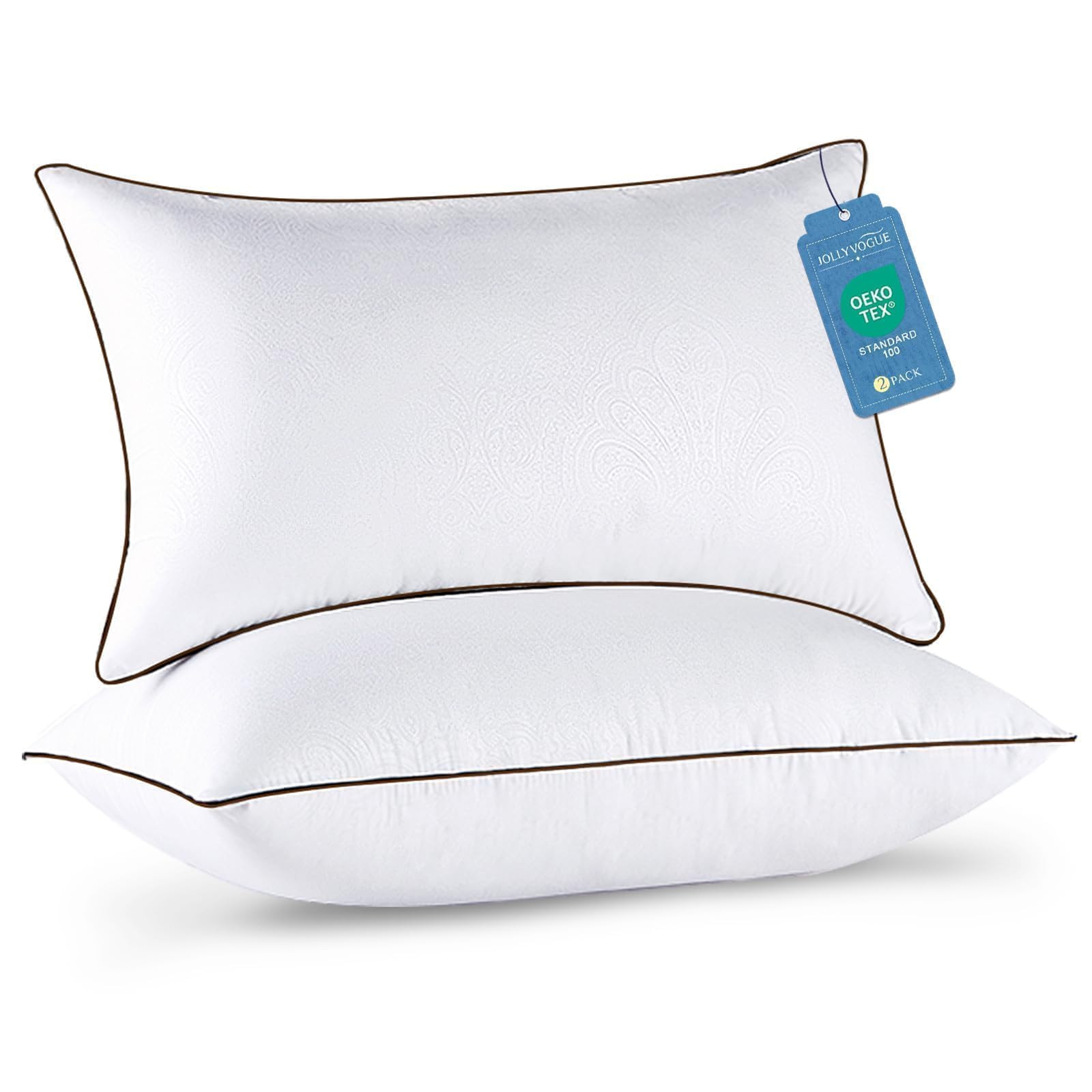 JOLLYVOGUE Pillows Queen Size Set of 2 for Sleeping, Soft and Supportive Bed Pillow with Down Alt... | Amazon (US)