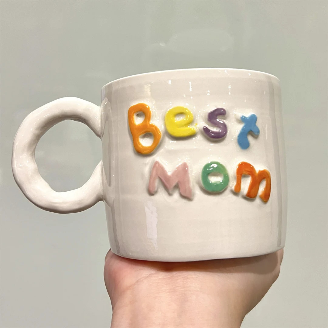 Personalized Best Mom Mug (10 oz), Custom Name Ceramic Cup, 3D Letter Mug, Gift for Mom, Mother's... | Etsy (US)
