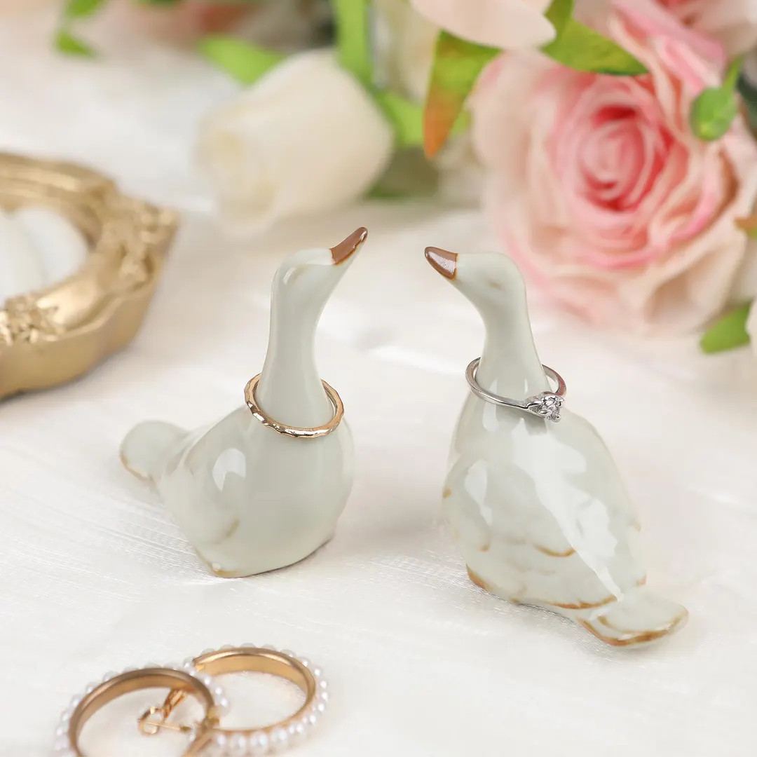Mothers day Handmade Ceramic Goose Ring Holder,Elegant jewelry display,Trinket Dish,Bridesmaid,Fa... | Etsy (Global)