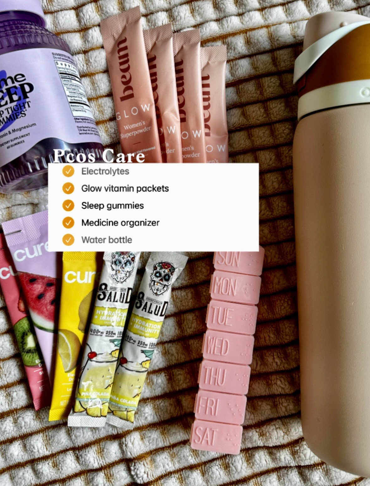 Everything I packed to manage my pcos. I love the vitamin packets I feel like it’ll be so easy to travel with  

#LTKfitnessgoals #LTKdayinmylife #LTKTravel