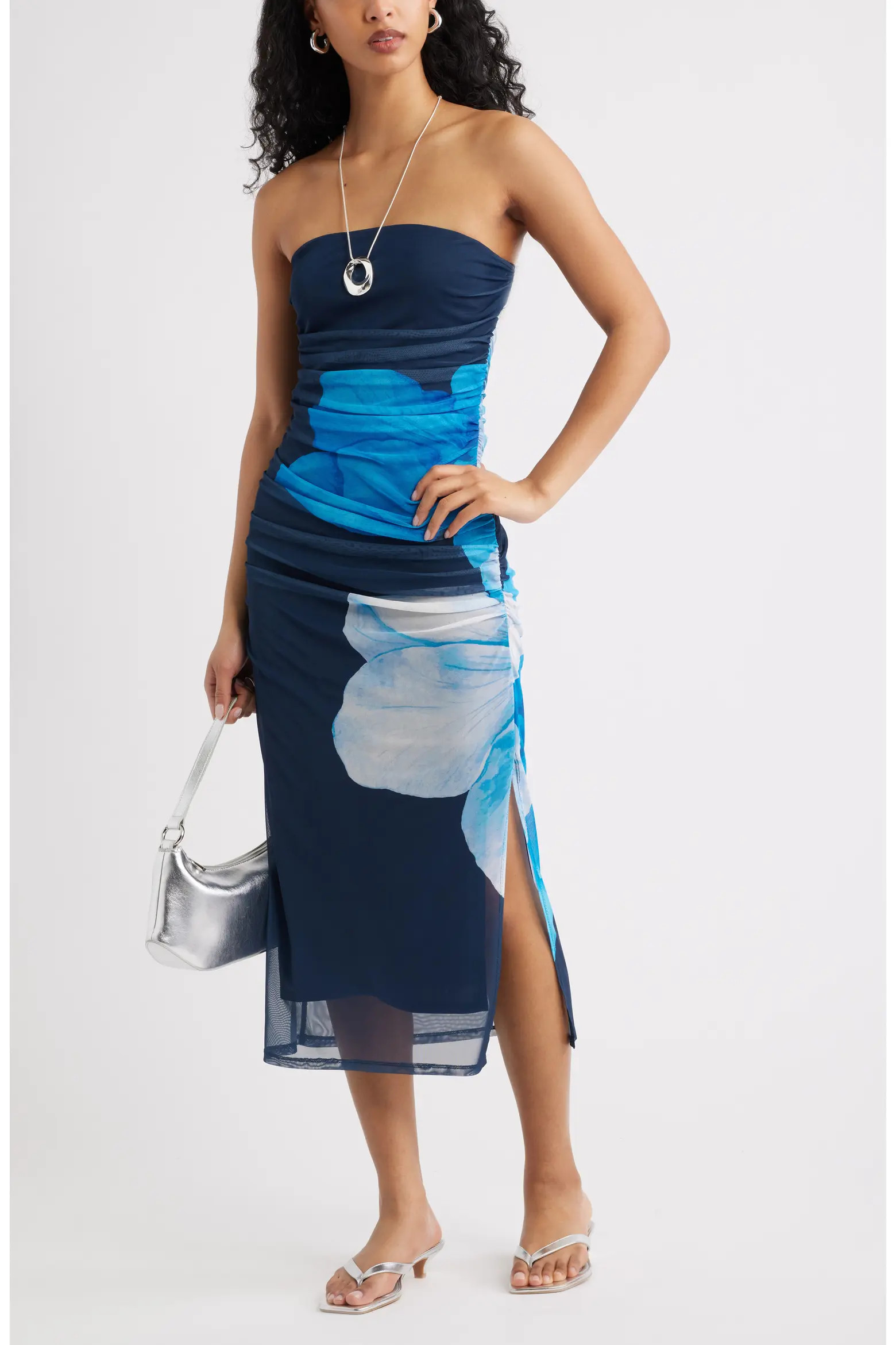 Ruched Strapless Mesh Dress (Women) | Nordstrom | Nordstrom
