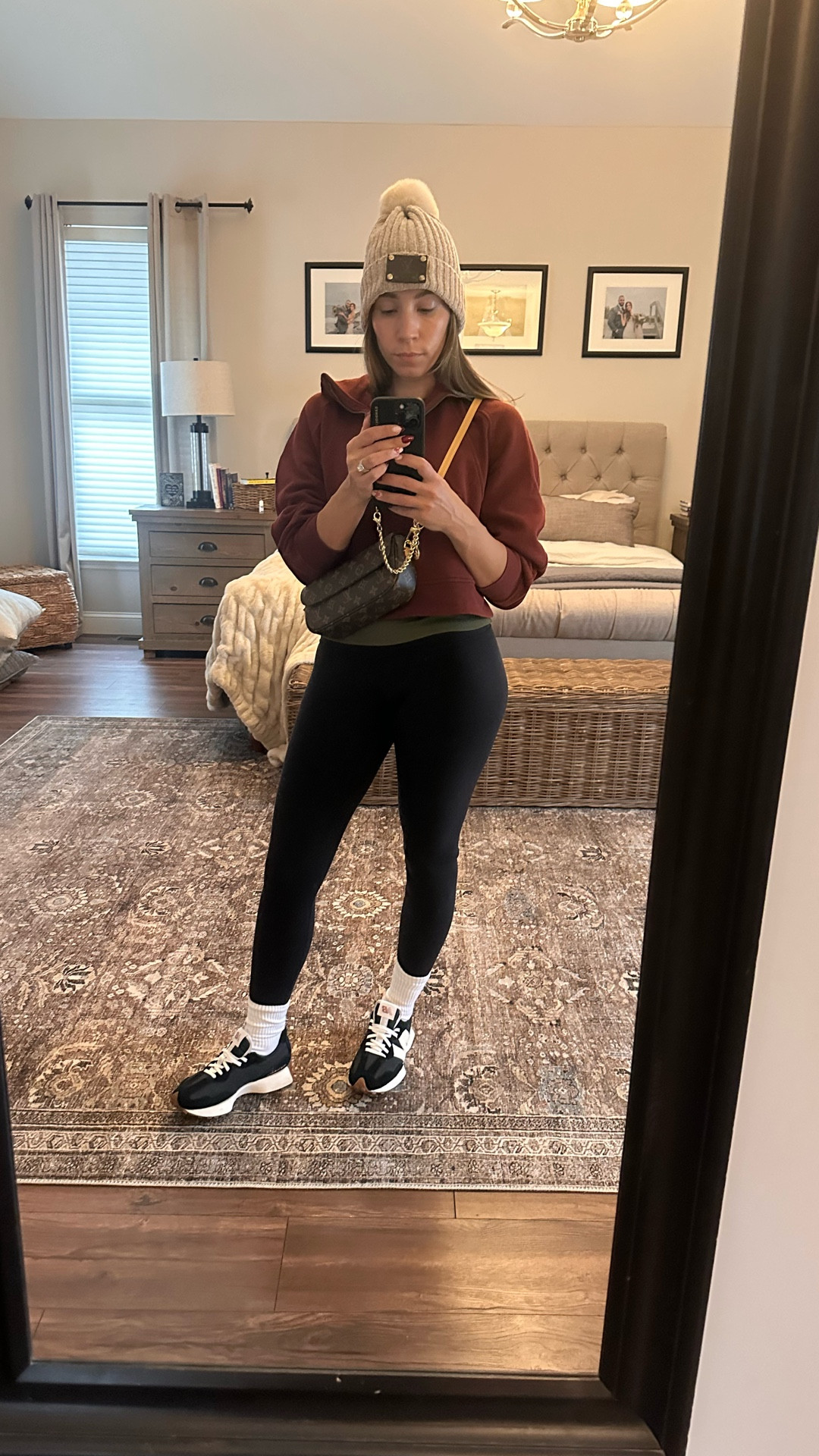 Warrior-mode Christmas shopping outfit 🎄👊🏼
Out the door in 15 minutes, but still comfy, cute, and ready for it all.
Lululemon half-zip in the prettiest cranberry shade, paired with Alo Airlift 7/8 leggings (size small — truly the perfect length for me at 5’1”).
Layered with my go-to Target women’s slim-fit tee (xs), which is the best base layer under any sweatshirt.
And yes… the socks are a kids’ XL from Amazon — trust me, linking them for you 🙌🏽 Easy, cozy, Effortliss.

lululemon half zip cranberry, lululemon half zip pullover, alo airlift leggings 7/8, alo airlift leggings size small, alo leggings women, lululemon winter outfit, christmas shopping outfit women, athleisure holiday outfit, cozy winter athleisure, mom errand outfit, casual winter outfit women, target women slim fit t shirt, target basics t shirt women, layering tee under sweatshirt, amazon kids xl socks, comfy travel outfit women, everyday athleisure look, neutral athleisure outfit, long island mom style, effortless mom outfit, busy mom winter outfit, ltk athleisure, ltk winter outfit


#LTKPetite #LTKActive #LTKSeasonal