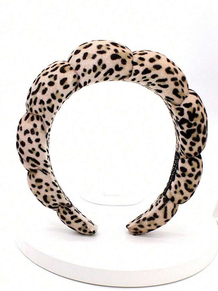 1pc Plush Sponge Cloud Print Headband, High-End Hairband Wash Face Towel Headwear For Summer, Hairband Headband For Women, Hair Accessories, Hair Hoop ,Animal Print Head Accessories | SHEIN