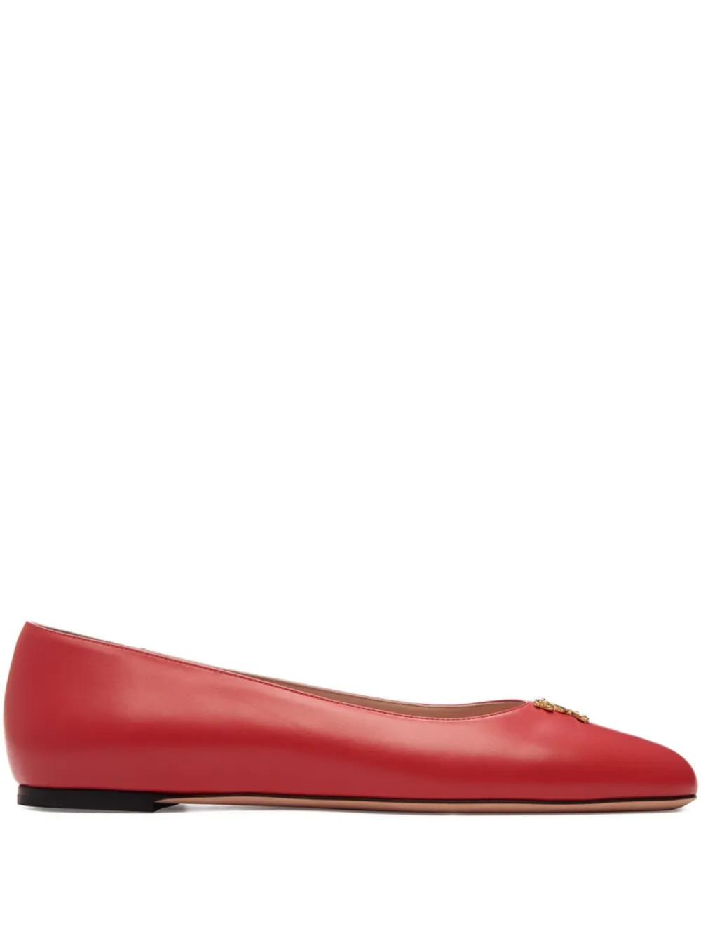 Bally square-toe ballet flats - Red | Farfetch Global