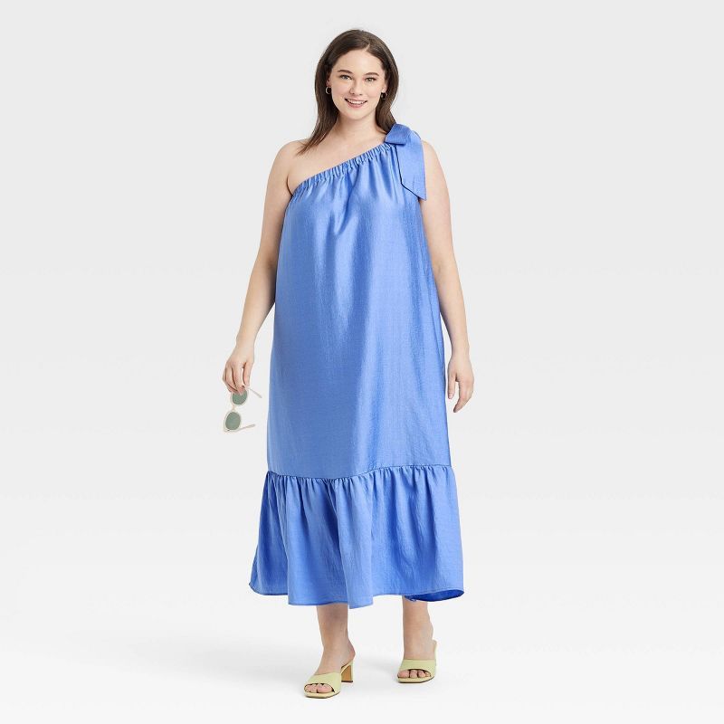 Women's One Shoulder Sleeveless Tiered Dress - A New Day™ | Target