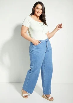 Plus Medium Wash High Rise Baggy '90s Jeans | rue21