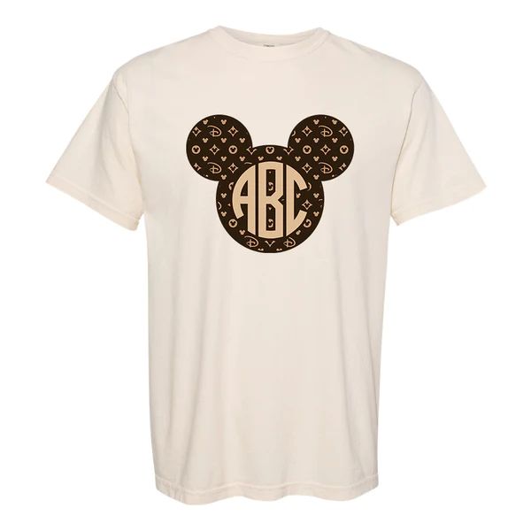 Monogrammed 'Designer Pattern Minnie/Mickey Mouse' T-Shirt | United Monograms