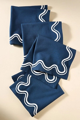 Madeline Embroidered Napkins, Set of 4 | Anthropologie (US)