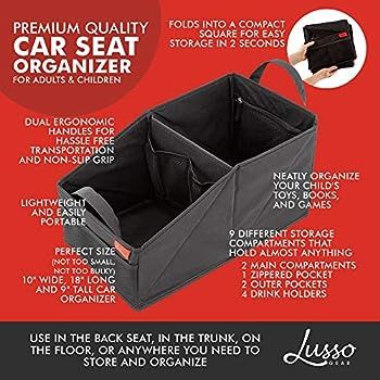 Lusso Gear Car Seat Organizer for Front or Backseat - Great for Adults & Kids, Features 9 Storage... | Amazon (US)