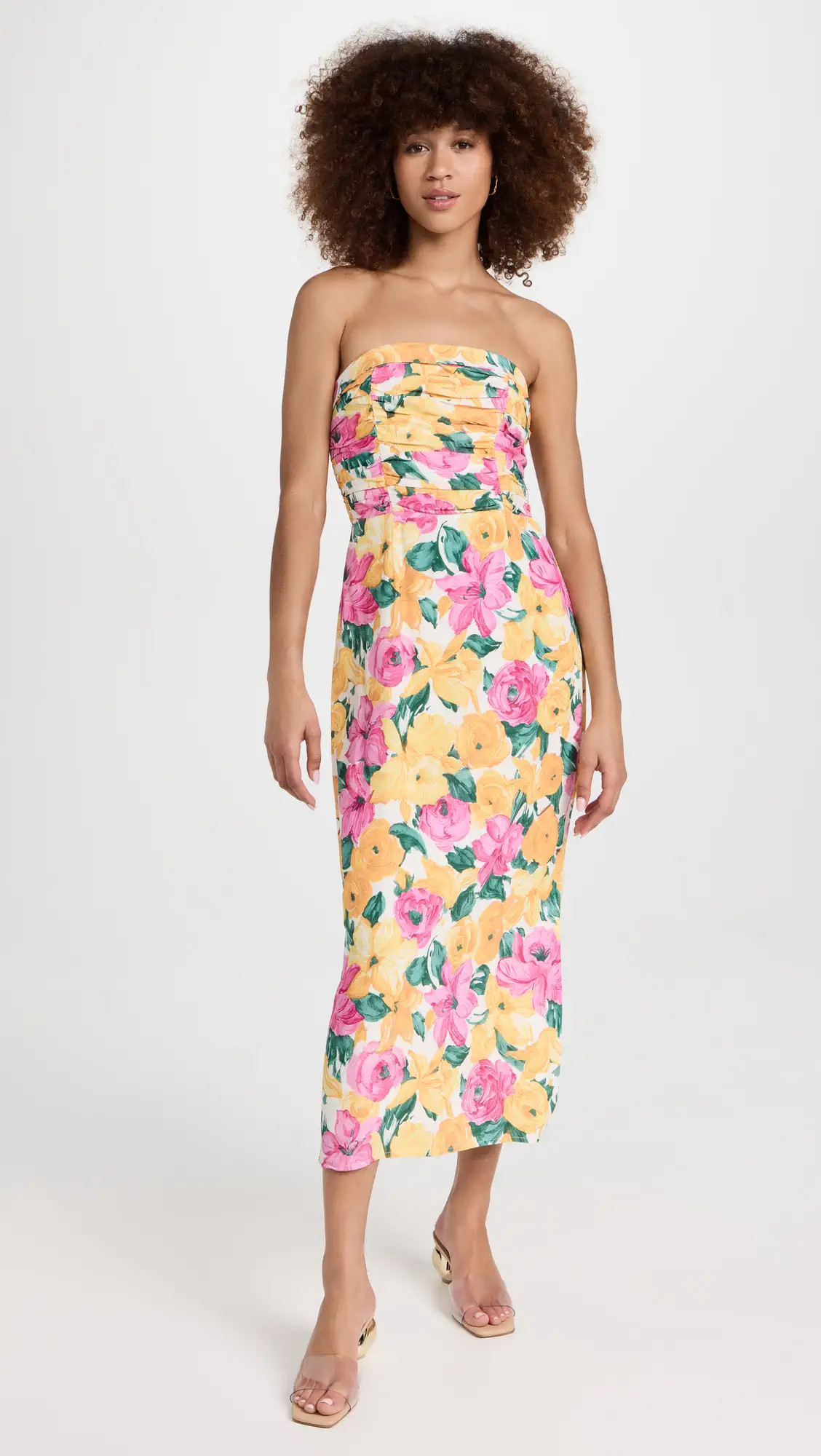 WAYF Birdie Strapless Ruched Dress | Shopbop | Shopbop