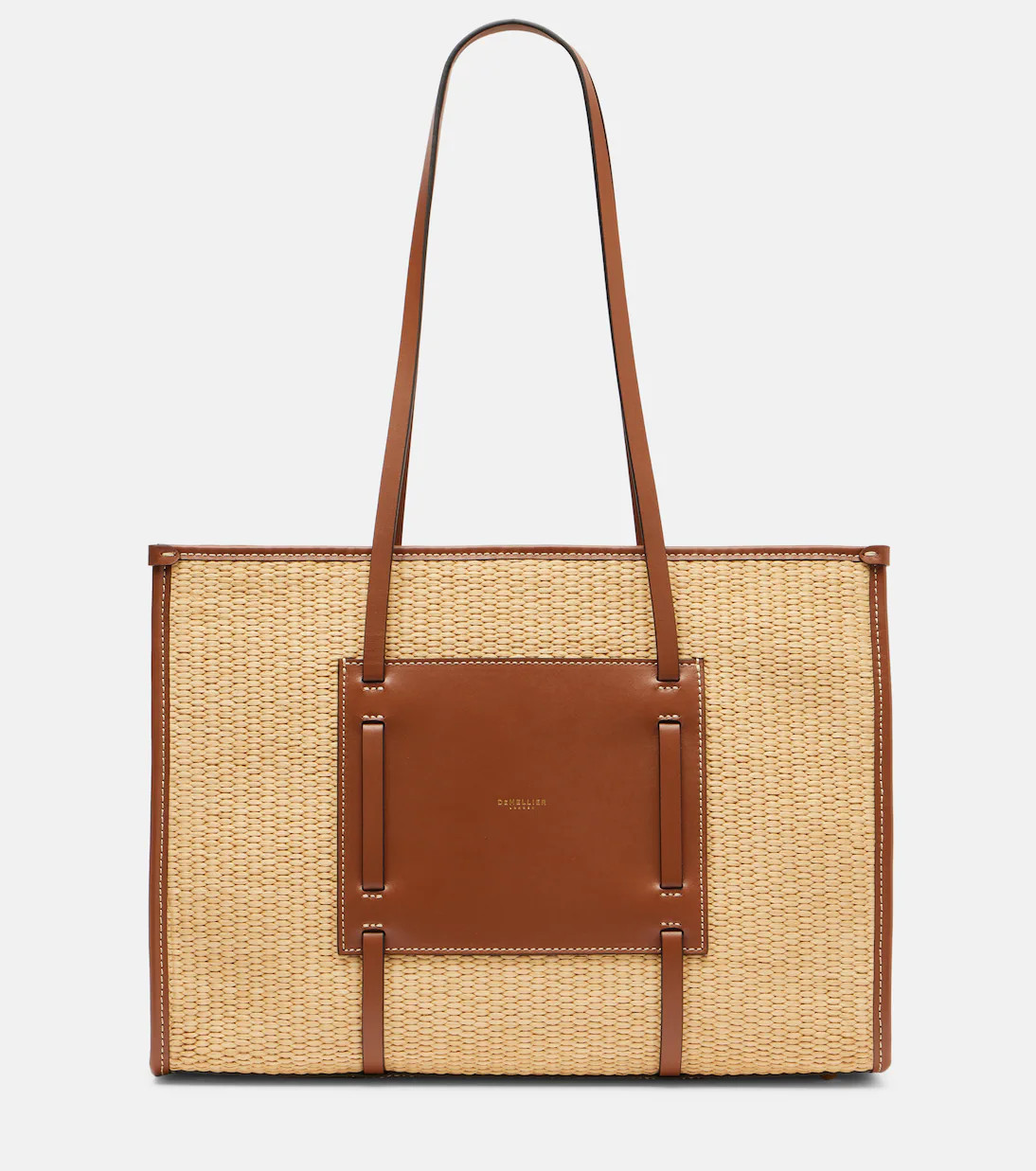 Capri leather-trimmed raffia tote bag | Mytheresa (UK)