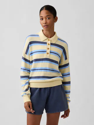 CashSoft Relaxed Sweater Polo Shirt Shirt | Gap Factory