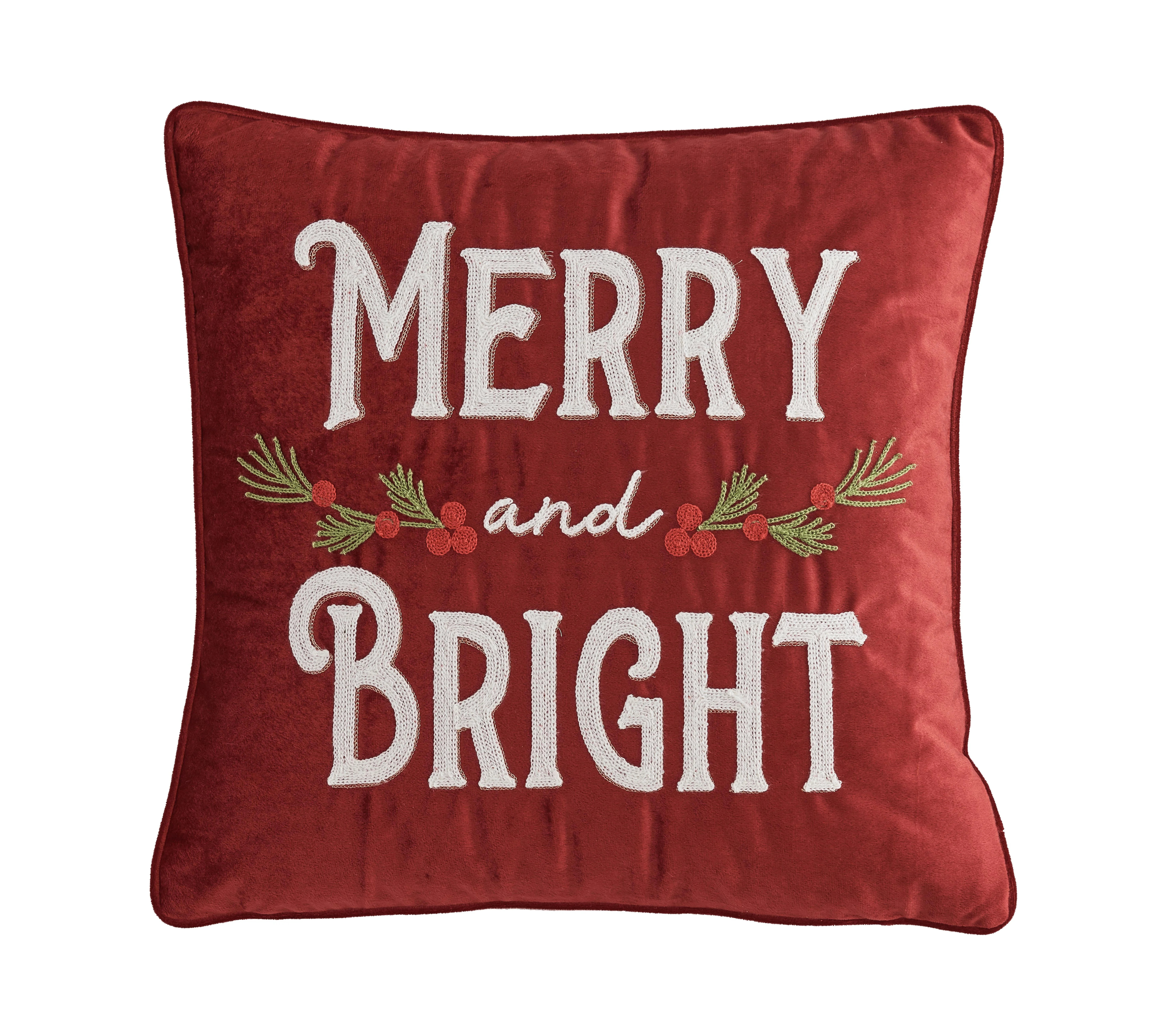 Mainstays Merry and Bright Decorative Throw Pillow, 18”x18” | Walmart (US)