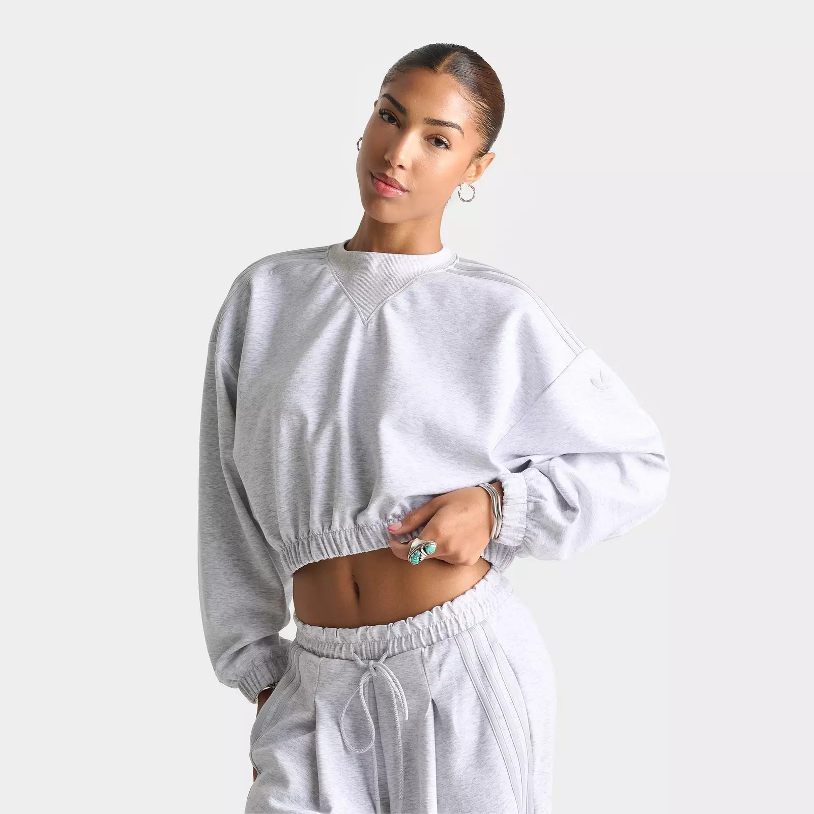Women's adidas Originals Aura Spacer Oversized Cropped Crewneck Sweatshirt | JD Sports (US)