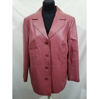 Vintage Pink Leather Jacket Women's Button-Up With Laces | Etsy (US)