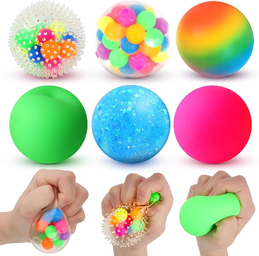 6 Set Squishy Sensory Stress Squeezing Balls forAdults: Best Calming Tool to Relieve Anxiety, Ven... | Amazon (US)