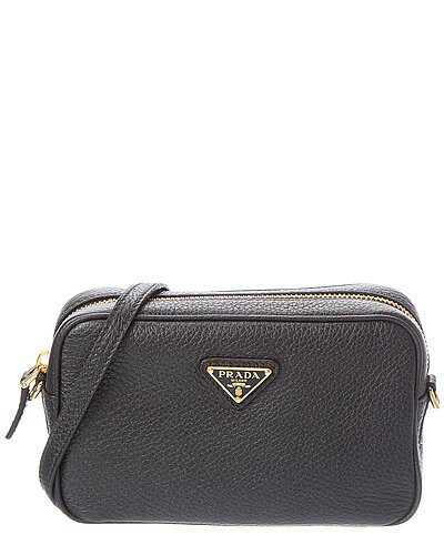 Prada Triangle Logo Mini Leather Camera Bag | Gilt & Gilt City