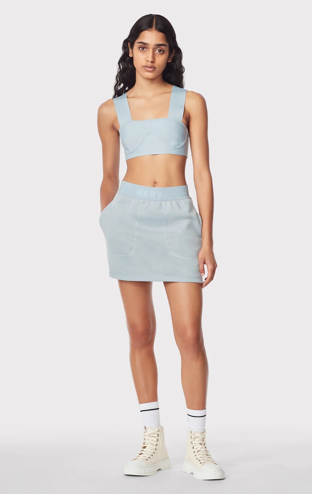 KNIT LOGO MINI SKIRT | Herve Leger