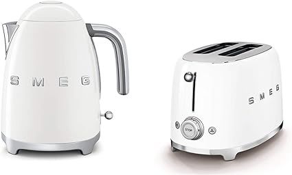 Smeg KLF03WHUK 1.7Ltr - 3kw Kettle and TSF01WHUK 2 Slice Toaster Set in White | Amazon (UK)