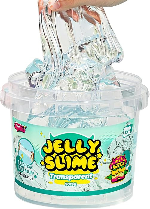 Jelly Slime Transparent - Unscented, Sensory Fidget Toys, 3.1 lbs, Stress Relief, ASMR, Crisp Tex... | Amazon (US)