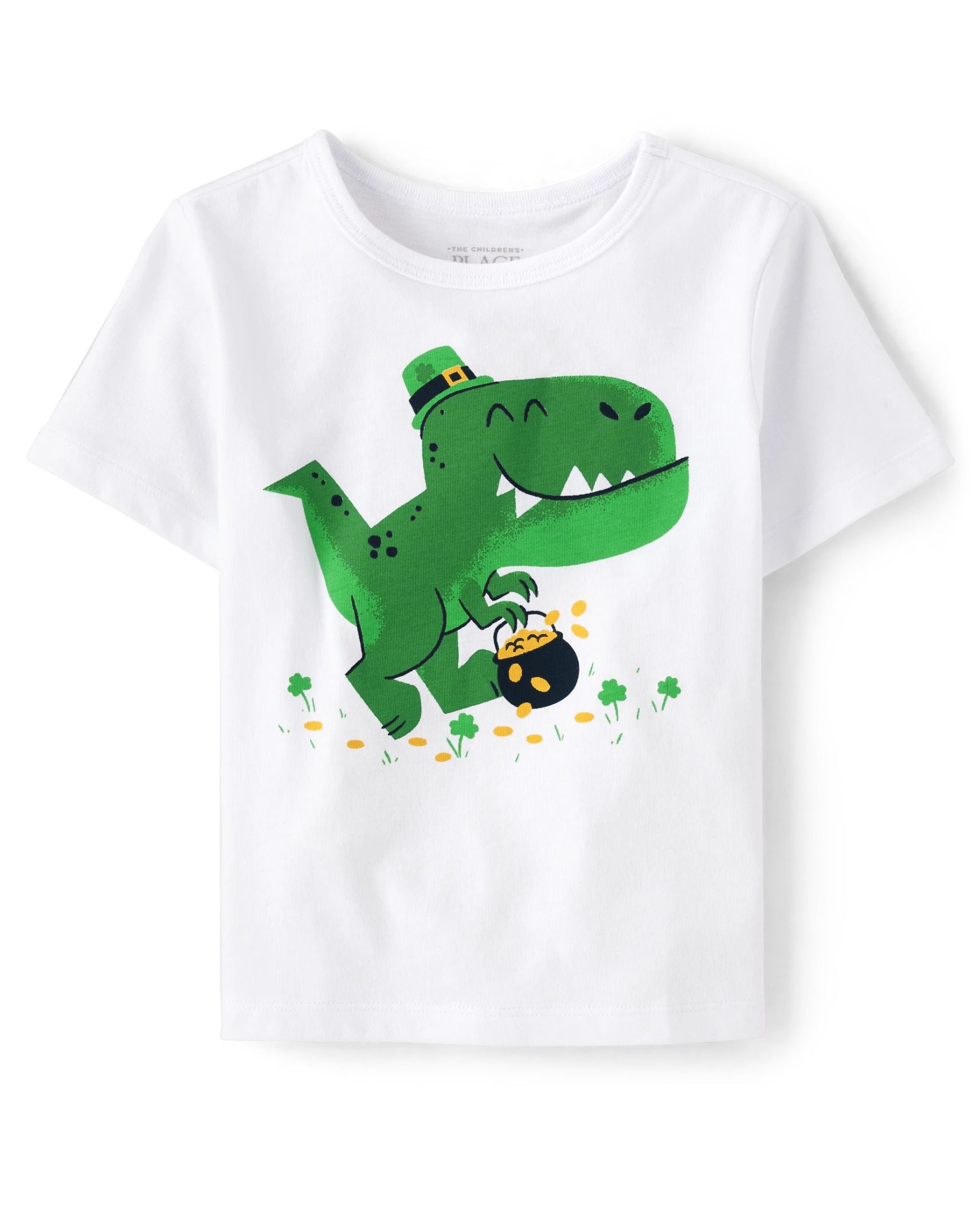 Baby And Toddler Boys St. Patrick's Dino Graphic Tee - white | The Children's Place