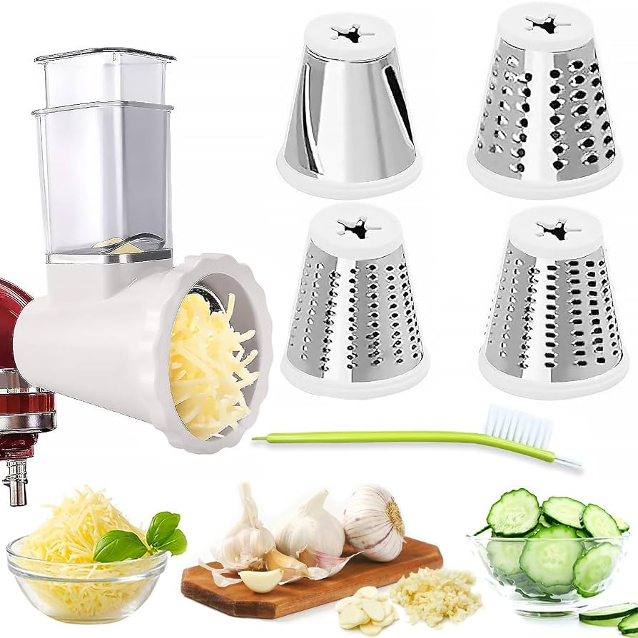 Upgraded Version - Cheese Grater Slicer Shredder Attachments for KitchenAid Stand Mixers, Food Sl... | Amazon (US)