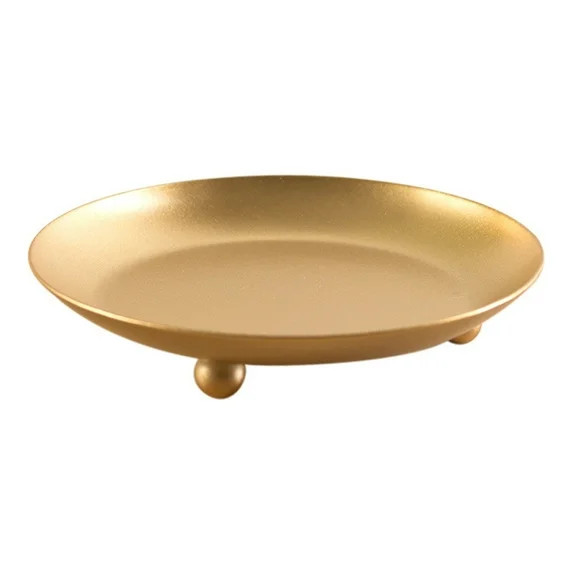 Golden Iron Candle Tray Decorative Plate for Home Decor, Elegant Candle Holder for Parties and Fe... | Walmart (US)