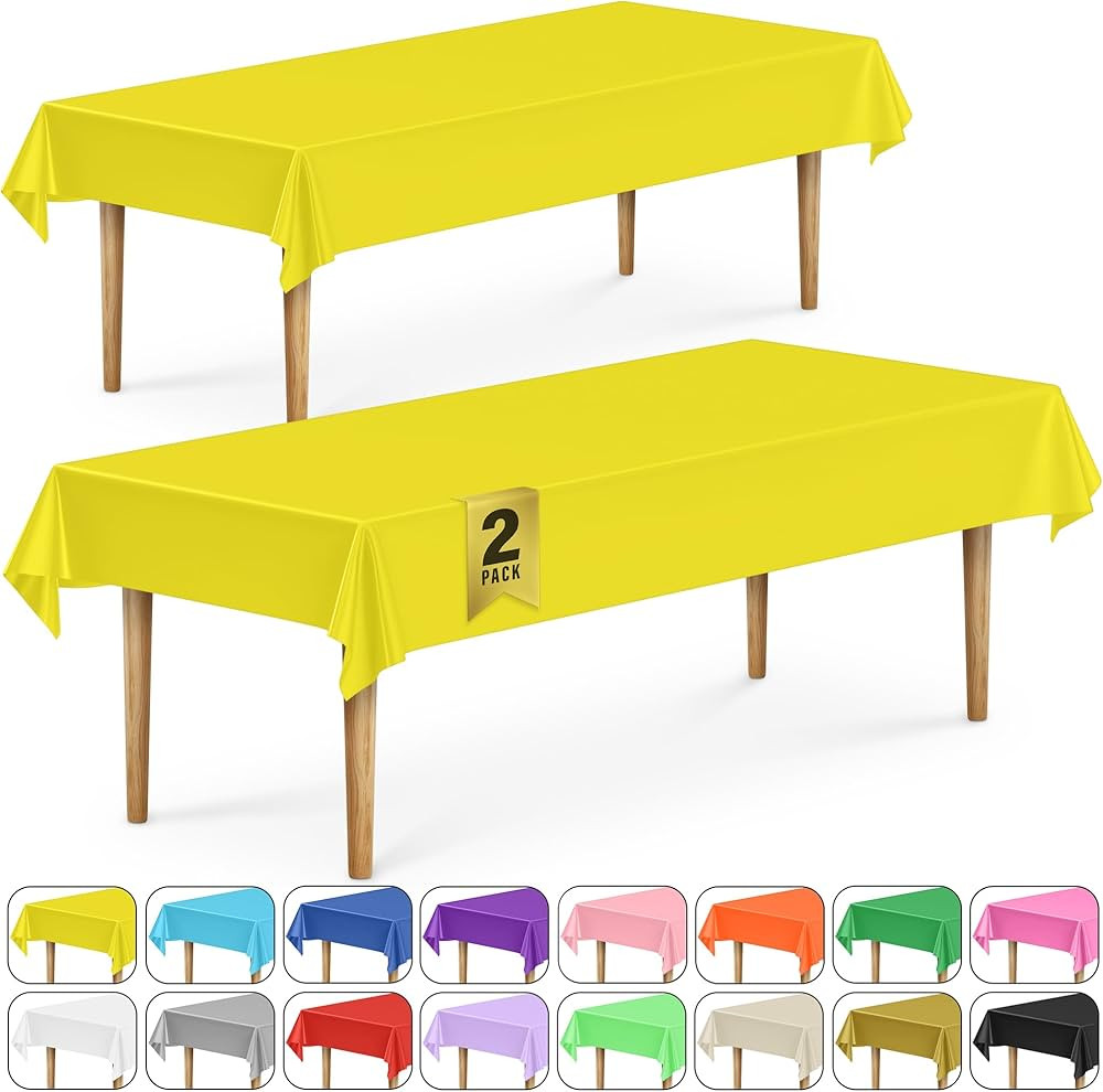 DecorRack 2 Rectangular Tablecloths BPA-Free Plastic, 54 x 108 inch, Dining Table Cloth, Rectangl... | Amazon (US)