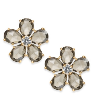 kate spade new york 14k Gold-Plated Flower Crystal Stud Earrings | Macys (US)