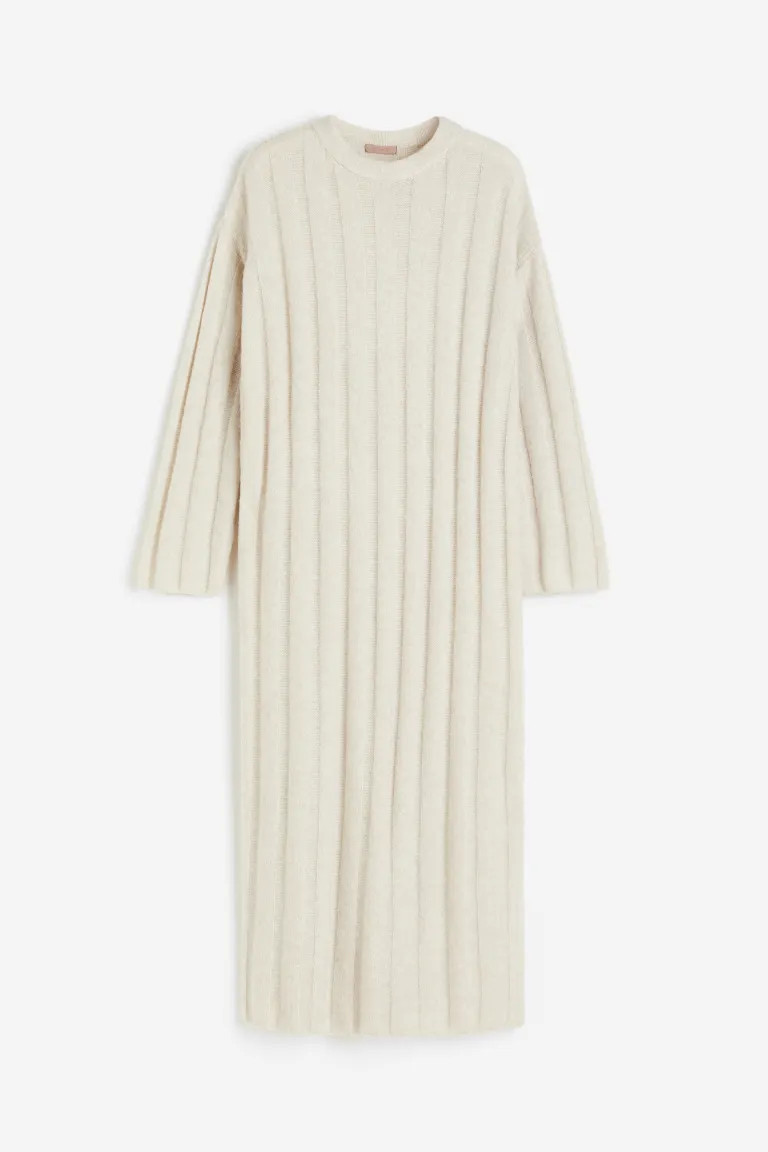 Langes Kleid in Rippenstrick | H&M (DE, AT, CH, NL, FI)