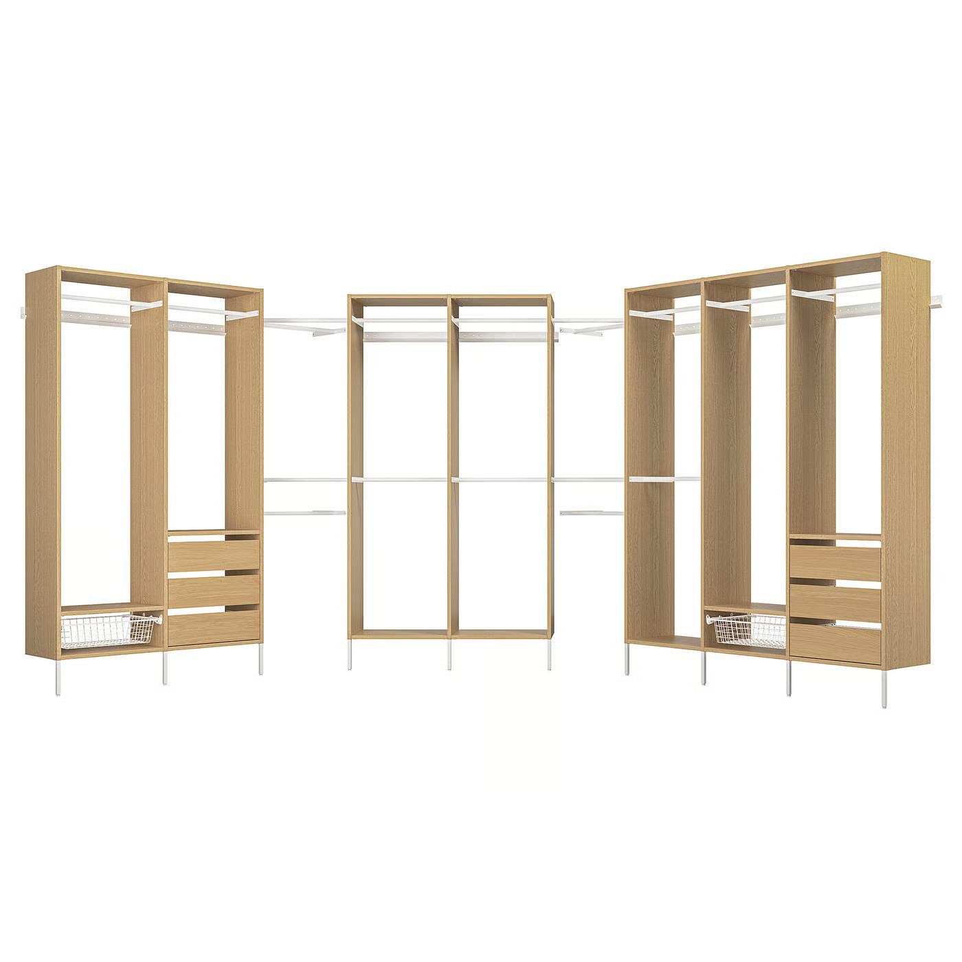 IKEA AURDAL wardrobe combination, oak veneer/white, 70 7/8-118 1/8x15 3/4x87 | IKEA US
