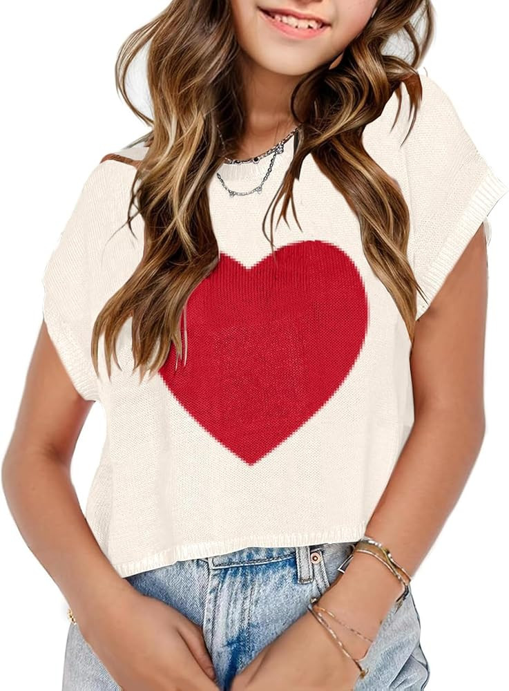 Girls Spring Sweaters Vest Crop Tops Color Block Cap Sleeve Crew Neck Casual Summer Trendy Knit C... | Amazon (US)