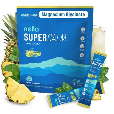 Nello Supercalm Calming Drink Mix Dietary Supplement Powder Pineapple Mint - 20ct | Target
