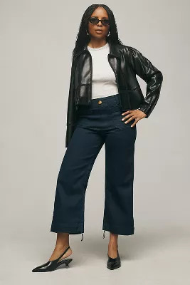 The Colette Cropped Wide-Leg Pants by Maeve: Faux-Leather Edition | Anthropologie (US)