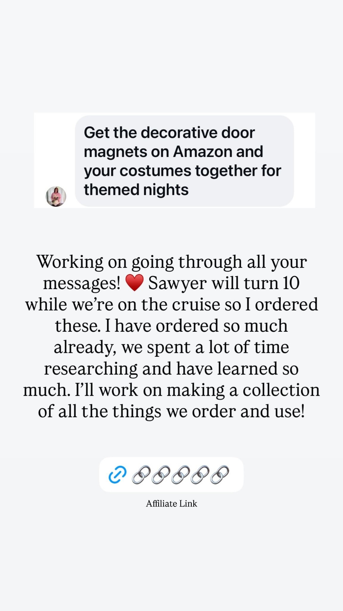 Affiliate Link Working on going through all your messages! ♥️ Sawyer will turn 10 while we’re on the cruise so I ordered these. I have ordered so much already, we spent a lot of time researching and have learned so much. I’ll work on making a collection of all the things we order and use!