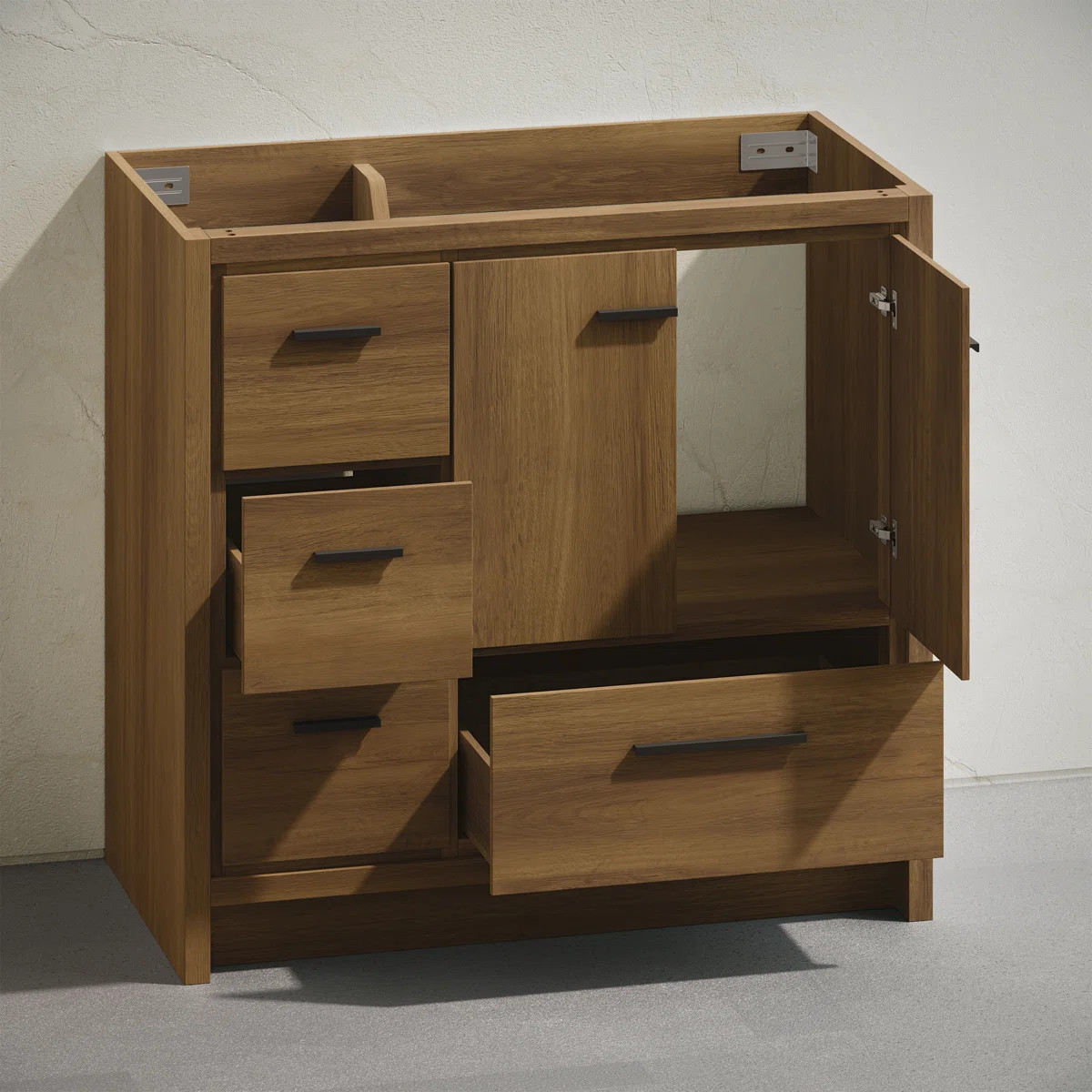 Virage 36" Freestanding Bathroom Vanity In Brown Oak Without Sink Top | Wayfair North America