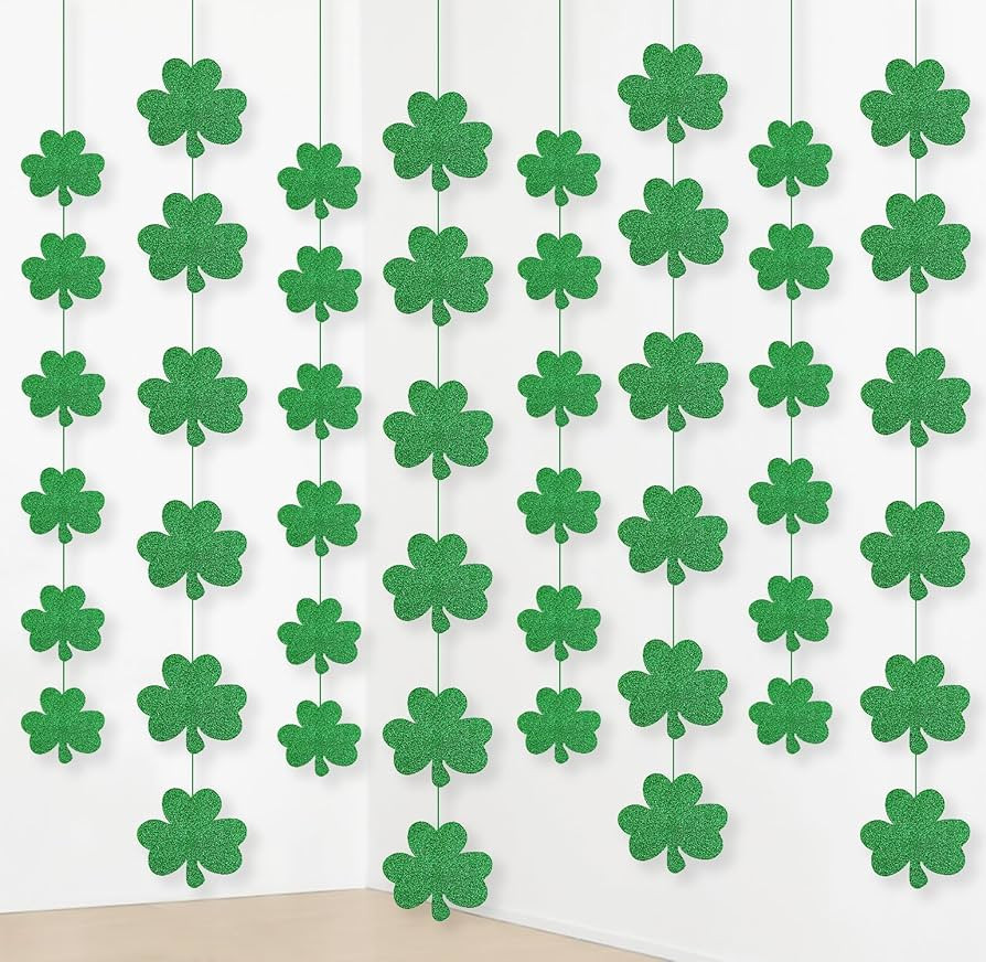 jollylife 12PCS St. Patrick’s Day Shamrock Decorations - Lucky Irish Party Hanging Ornaments Ga... | Amazon (US)