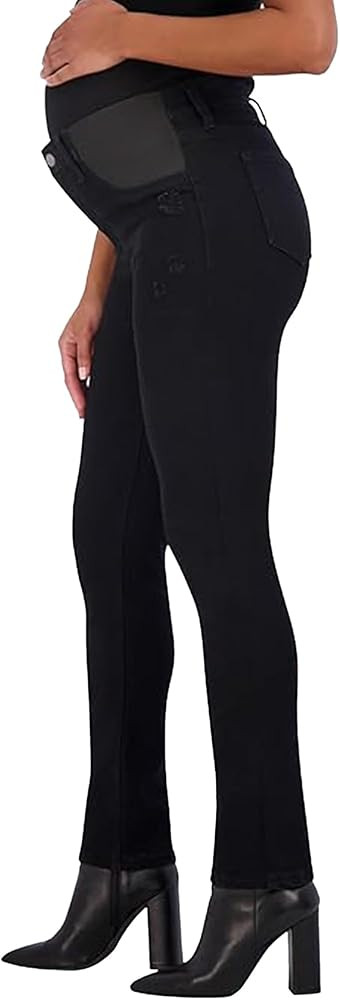 Savi Parker Maternity Jeans for Women, Straight Leg Elastic Under Belly High Waist Pant, Pregnanc... | Amazon (US)