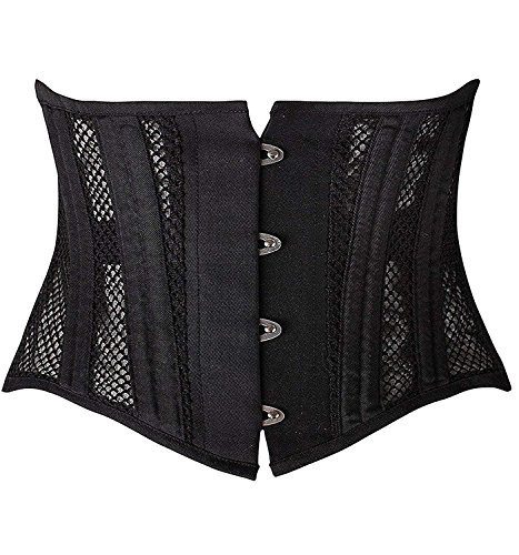 SHAPERX Women's 26 Steel Boned Corset Heavy Duty Waist Trainer Corset Shaper Breathable Mesh Slimming Trimmer Cincher,SZ1997-2-Black-S | Amazon (US)